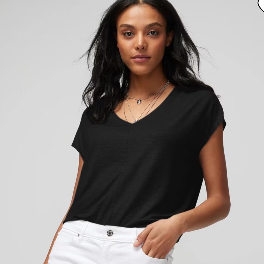 WHBM Classic Black V-Neck Women's Top